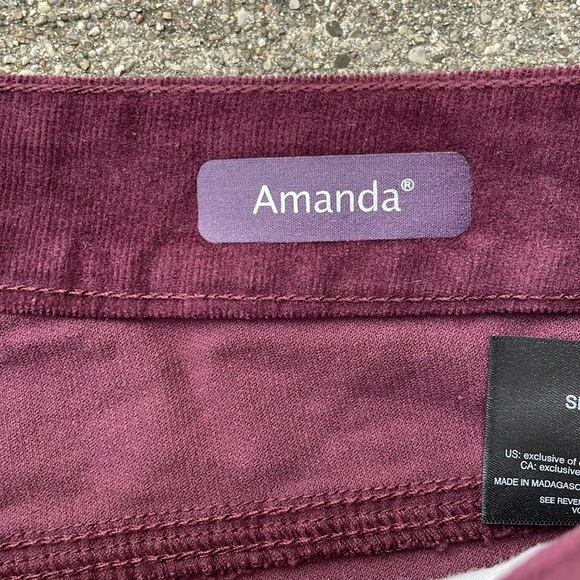 Gloria Vanderbilt Amanda Purple Corduroy Pants Plum 14 Short NWT - Picture 5 of 7